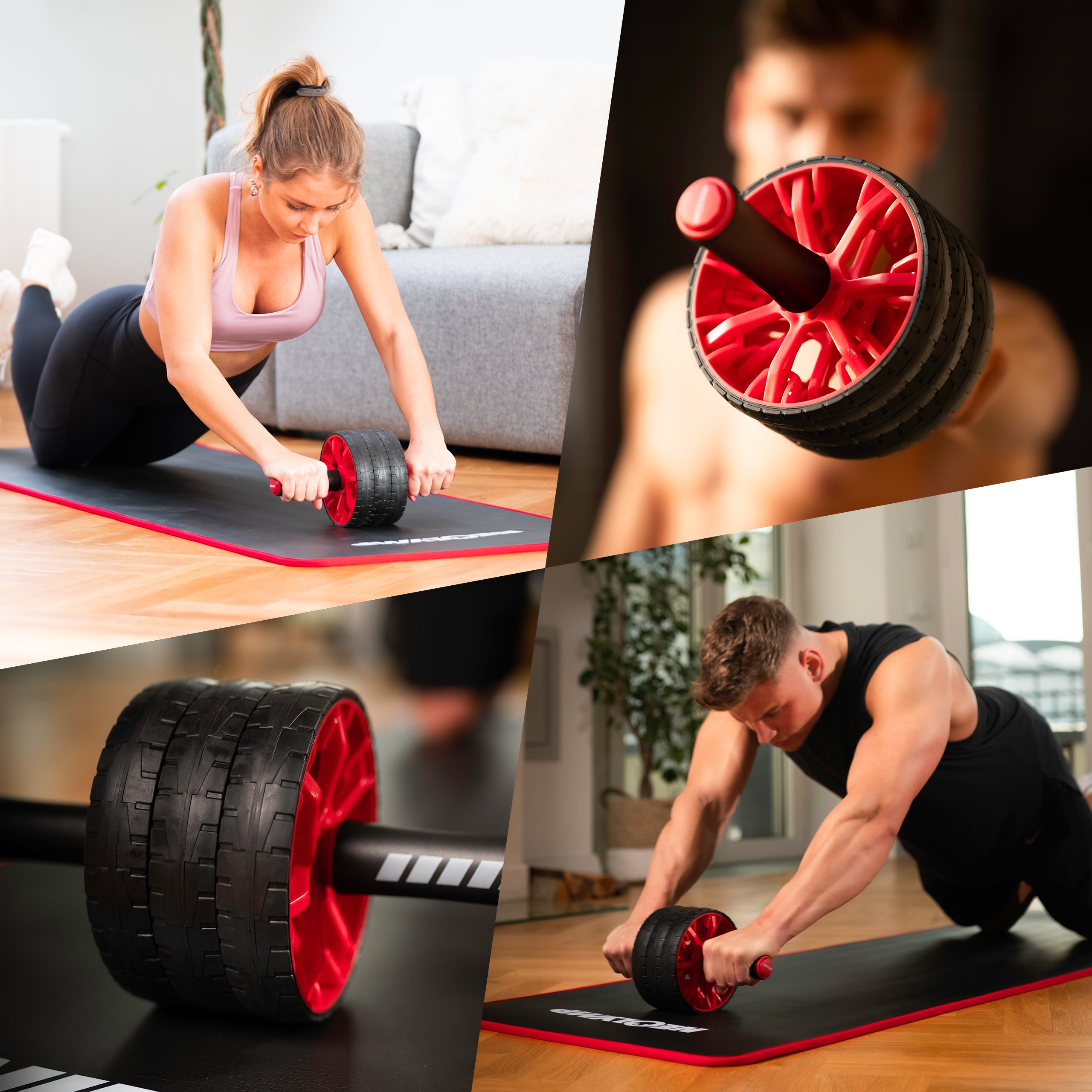Bauchroller mit Knieauflage und 3 Trainingsstufen | B-Ware - - Outlet von NEOLYMP