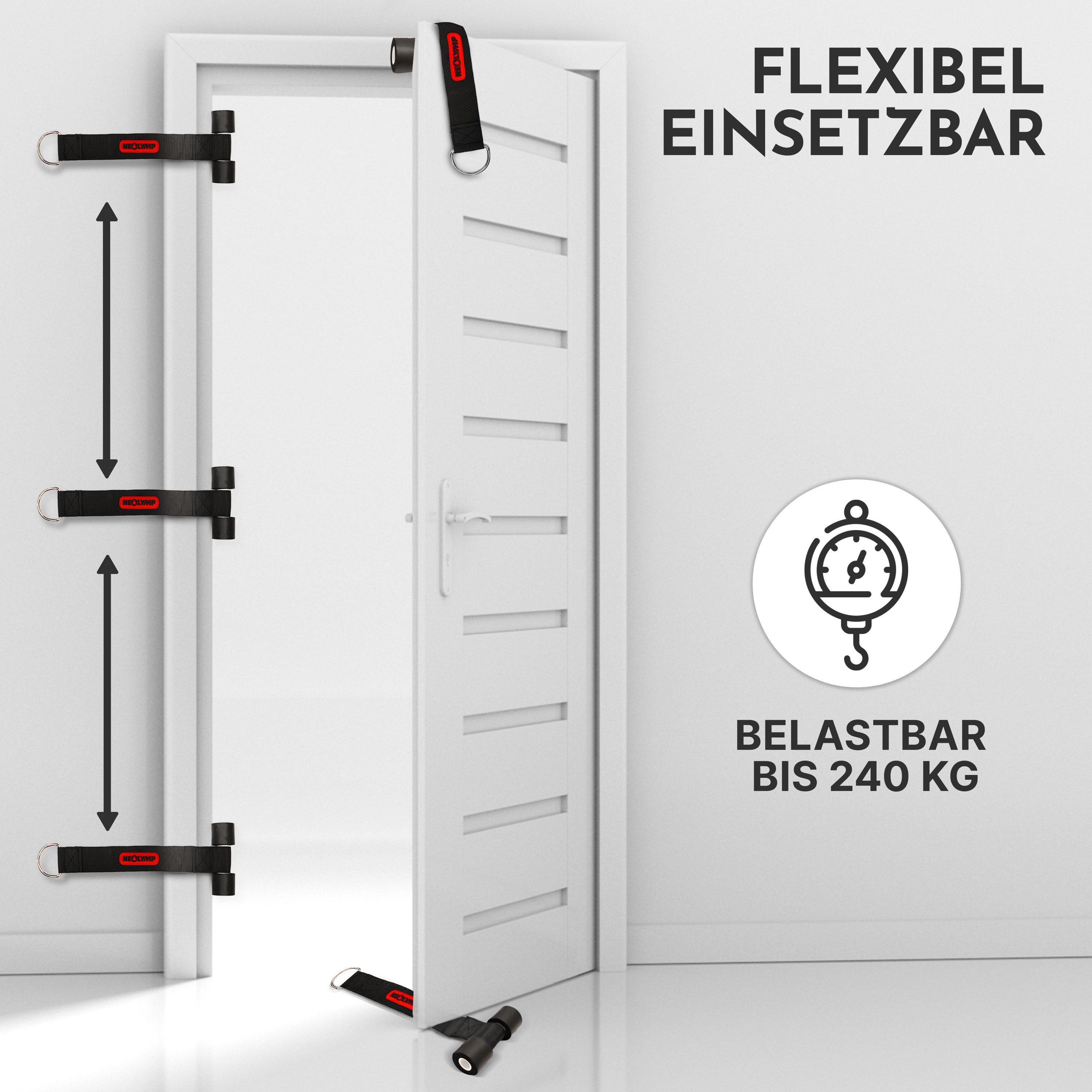 Premium Türanker - Für Widerstandsbänder, hochbelastbar (3er Set Türanker) - - Zubehör von NEOLYMP | Fitnessequipment und Sportartikel